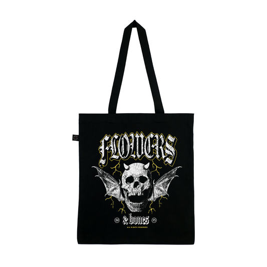 WINGED SKULL TOTE BAG