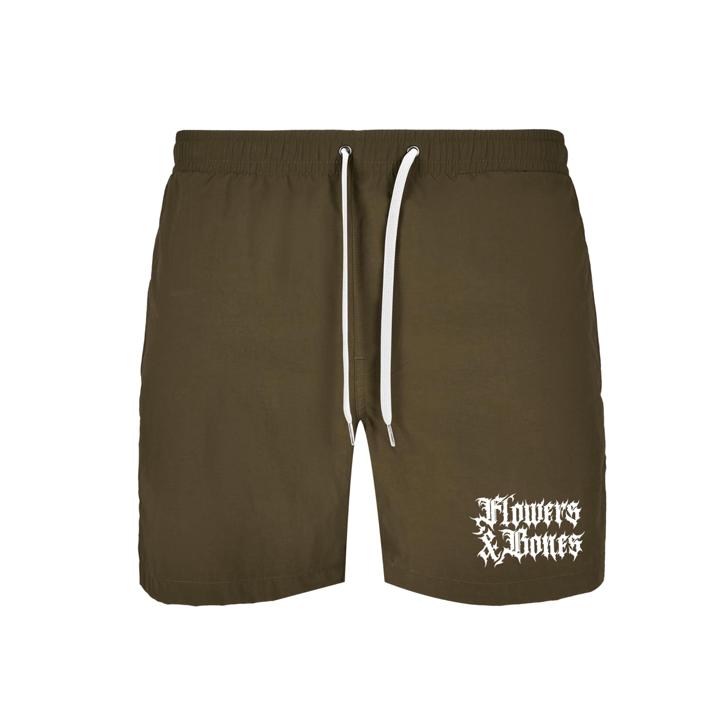 LOGO BEACH SHORTS - OLIVE